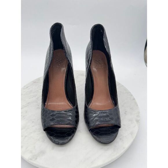 Vince Camuto black python skin 4" heels sz 10‎ NWOT - Picture 1 of 9